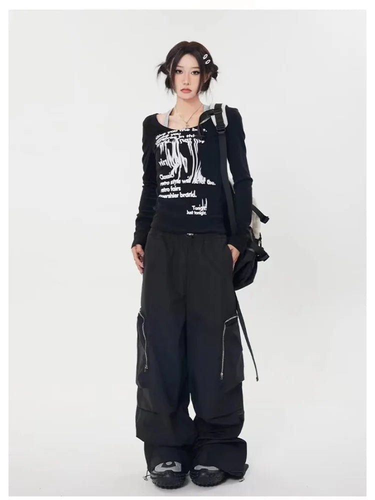 Hip Hop Baggy Cargo Y2k Oversize Wide Leg Techwear Korean Pant