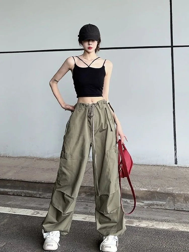 Retro Green Cargo Y2k Harajuku Oversize Wide Leg Pant