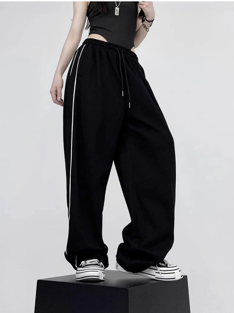 Black Baggy Jogging Sweatpants Y2k Cyber Punk Oversize Pant