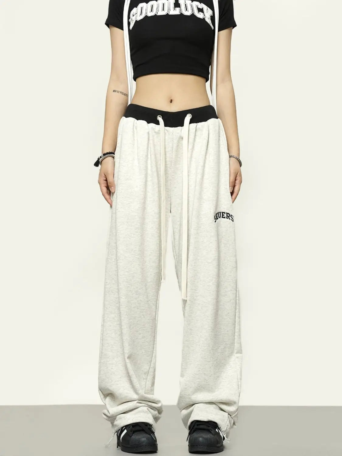 Hippie Y2k Gray Jogger Sports Kpop Harajuku Patchwork Pant
