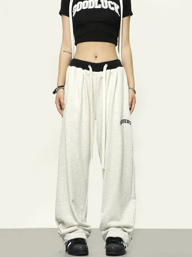 Hippie Y2k Gray Jogger Sports Kpop Harajuku Patchwork Pant