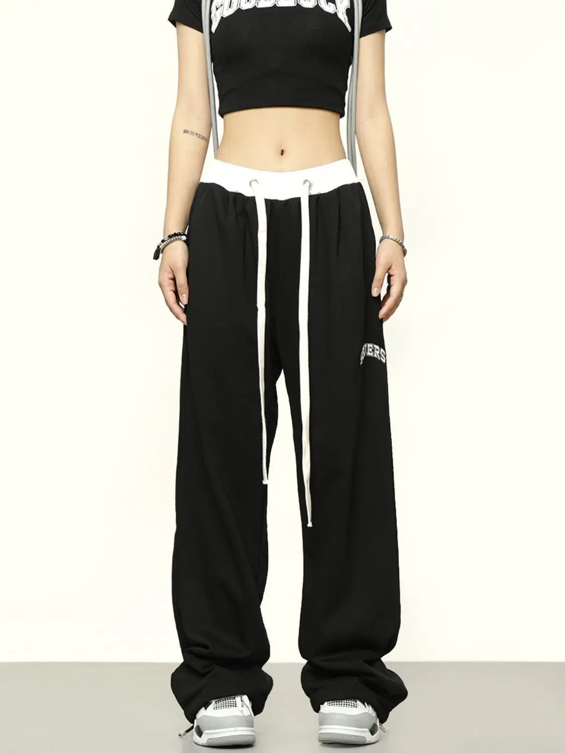 Hippie Y2k Gray Jogger Sports Kpop Harajuku Patchwork Pant