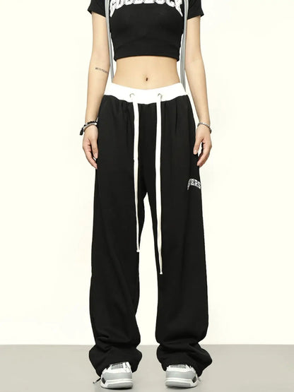 Hippie Y2k Gray Jogger Sports Kpop Harajuku Patchwork Pant