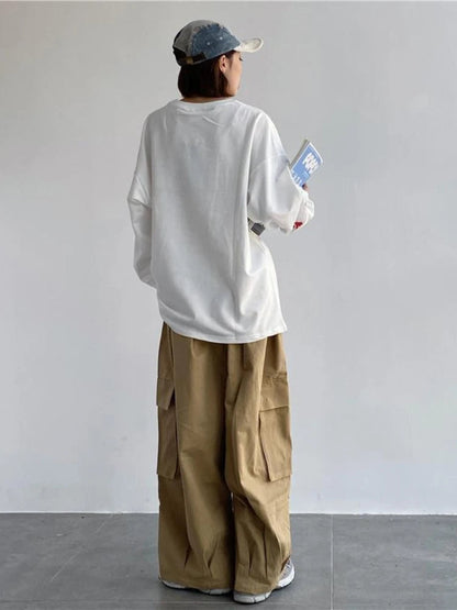 Green Cargo Y2k Hippie Kpop Harajuku Oversize Wide Leg Pant