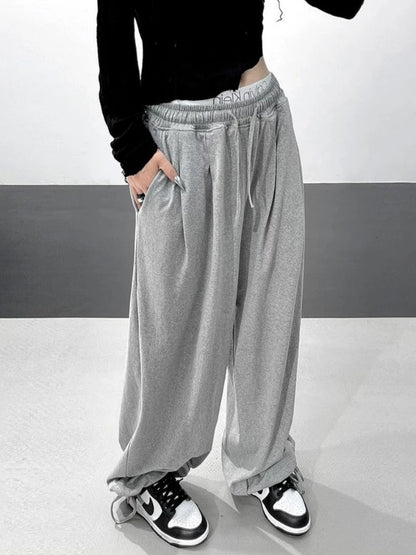 Gray Joggers Sweatpants Korean Oversize Loose Pant