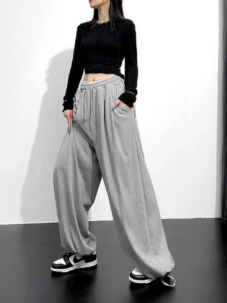 Gray Joggers Sweatpants Korean Oversize Loose Pant