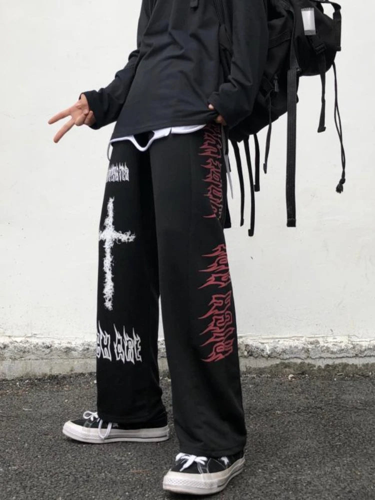 Gothic Wide Harajuku Graffiti Anime Loose Pant