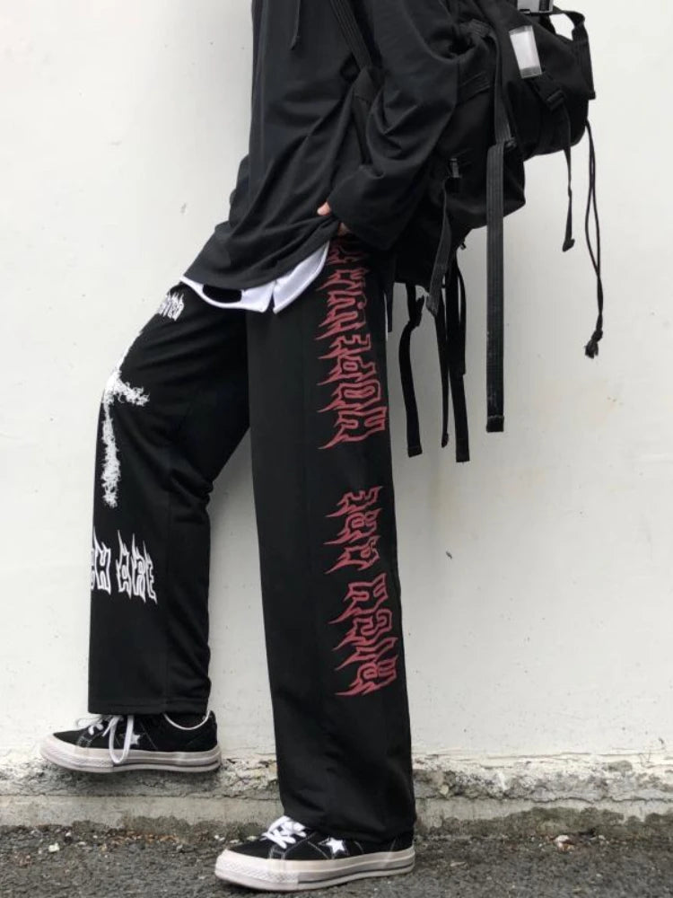 Gothic Wide Harajuku Graffiti Anime Loose Pant