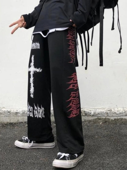 Gothic Wide Harajuku Graffiti Anime Loose Pant
