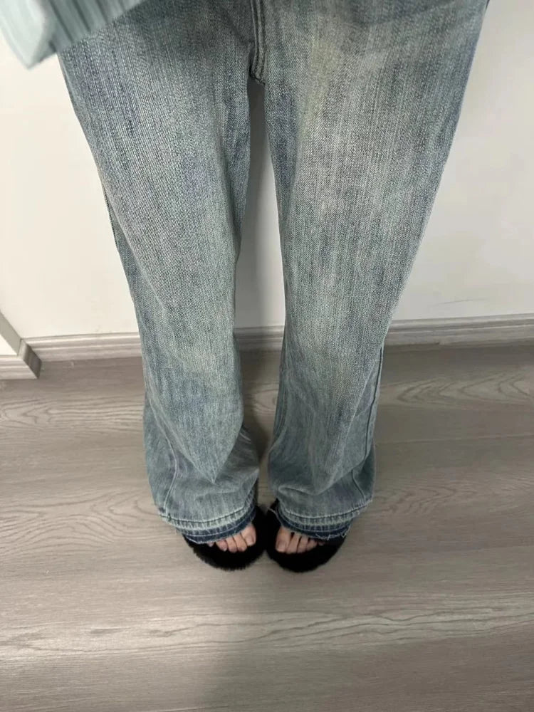 Blue Distressed Y2k Denim Harajuku Oversize Retro Loose Pant