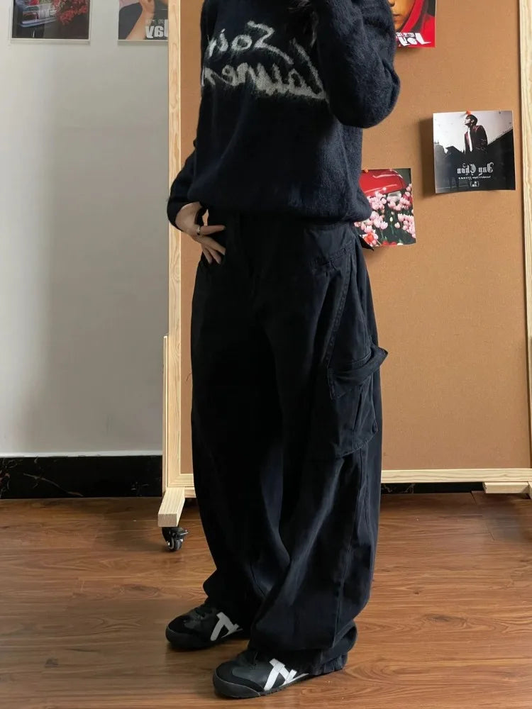 Black Cargo Japanese Oversize Grunge Pant