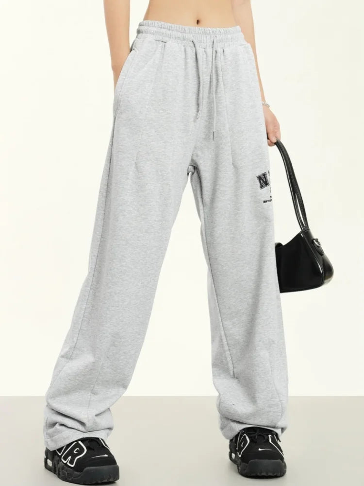 Hippie Letter Track Korean Style Jogging Sweatpants Wide Leg Pant