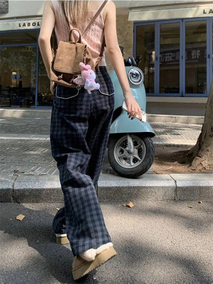 Korean Style Plaid High Waist Checkered Dongdaemun Pant