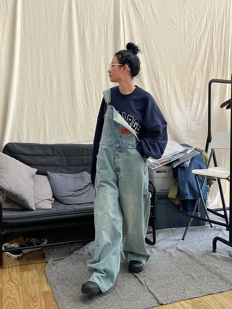 Kpop Baggy Hippie Denim Overalls Harajuku Korean Oversize Cargo Pant