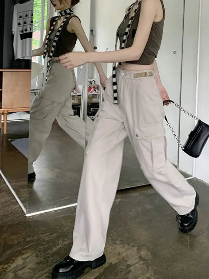 Y2k Beige Cargo Hip Hop Oversized Baggy American Retro Pant