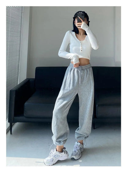 White Baggy Sweatpants Korean Oversized Wide Leg Harajuku Pant