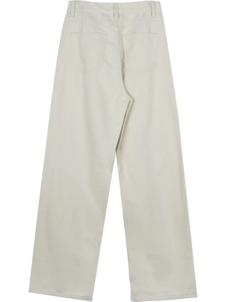 Beige Basic Cargo Y2k Oversize Loose Pant