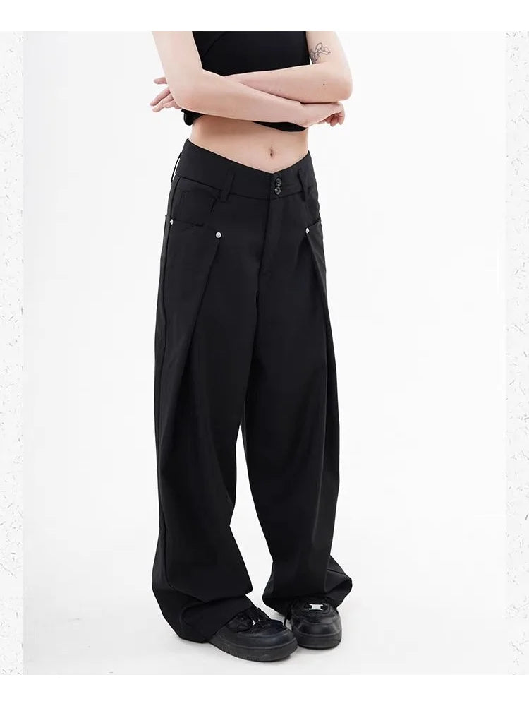 Y2k Cyber Punk Black Cargo Gothic Oversize Wide Leg Pant