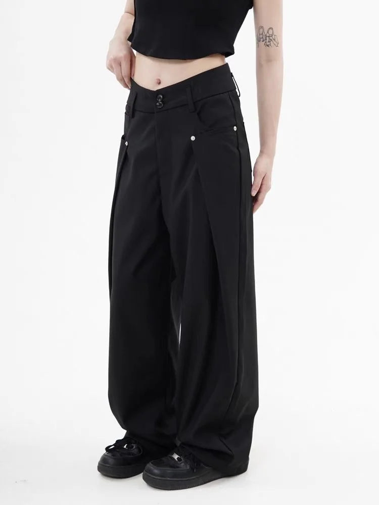 Y2k Cyber Punk Black Cargo Gothic Oversize Wide Leg Pant