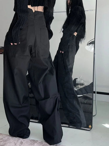 Y2k Cyber Punk Black Cargo Gothic Oversize Wide Leg Pant