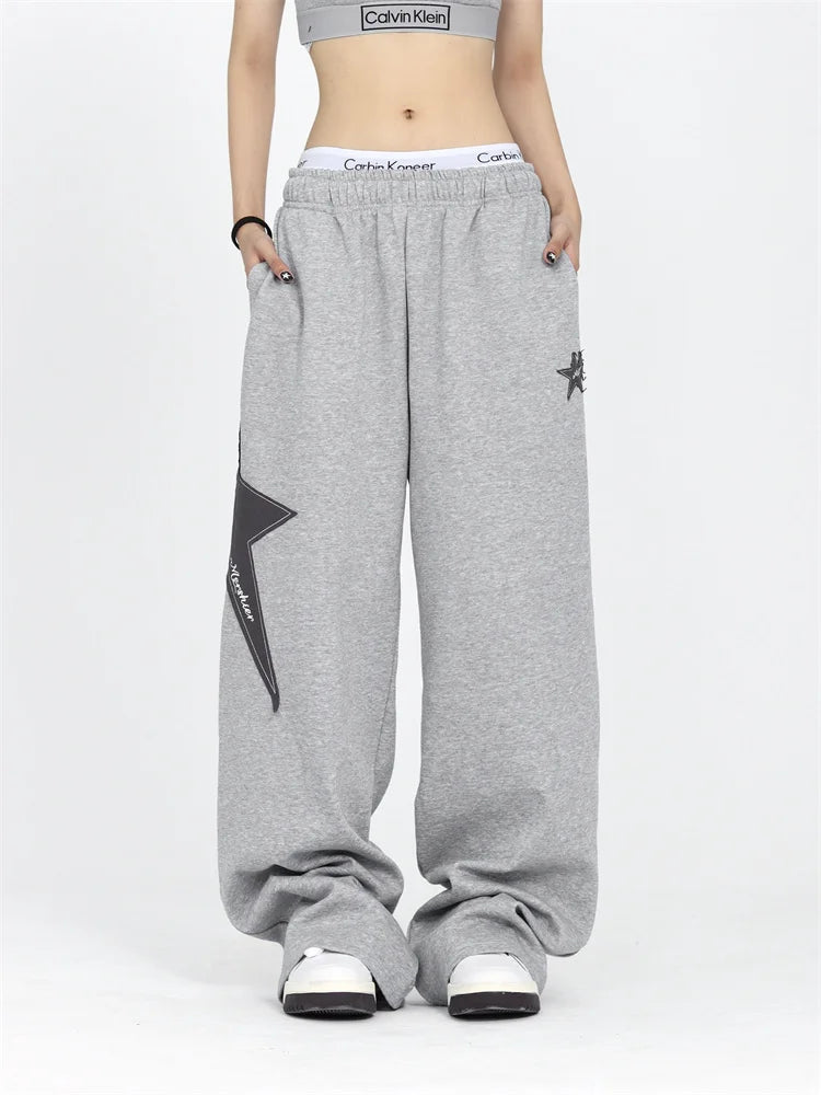 Star Jogging Sweatpants Harajuku Retro Patchwork Pant