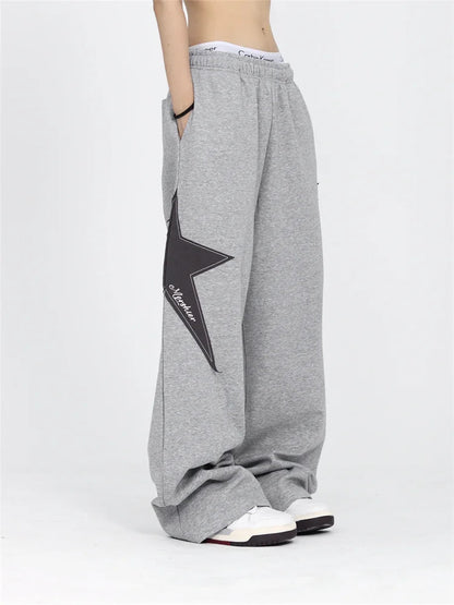 Star Jogging Sweatpants Harajuku Retro Patchwork Pant