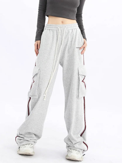 Star Oversize Black Side Stripe Jogging Pant