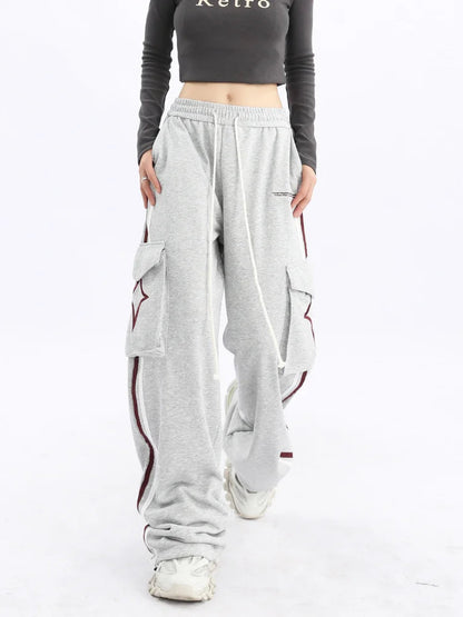 Star Oversize Black Side Stripe Jogging Pant