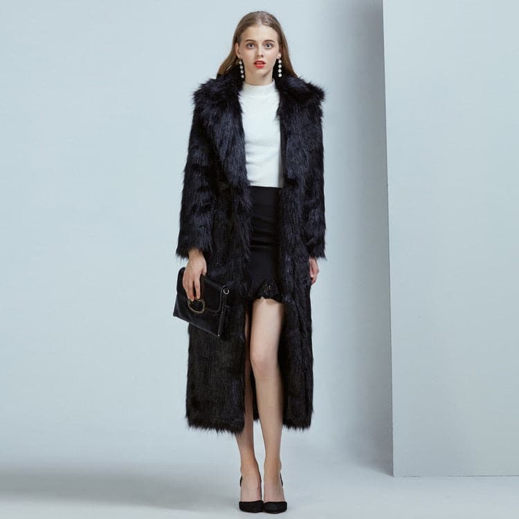 Dressbetty - High Street Long Faux Fur Coat