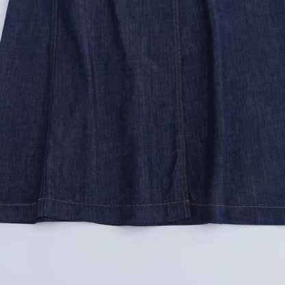 Denim Long Wrap Slit A-line Style Holiday Skirt