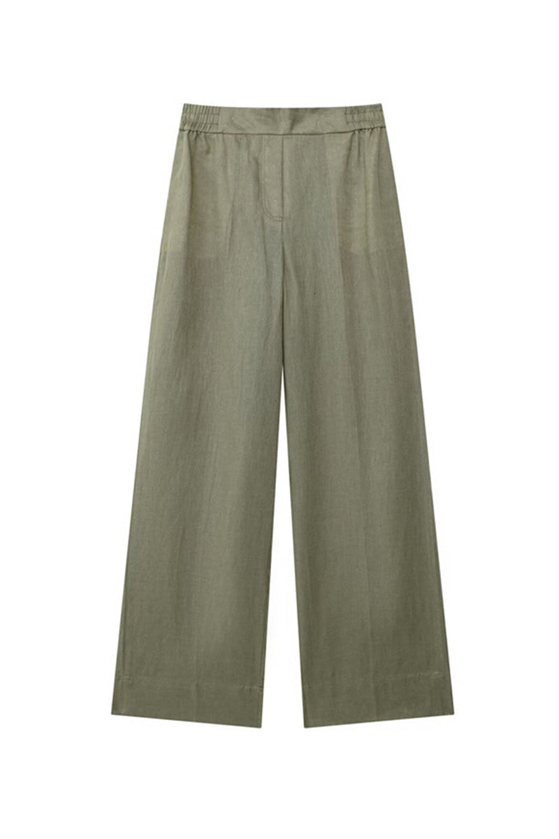 Half Sleeve Drawstring Shirt Long Pants Two-piece Set