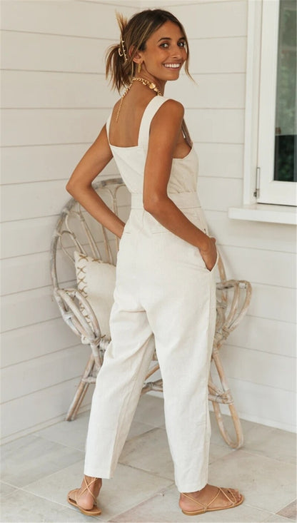 Dressbetty - Cotton Linen Jumpsuit