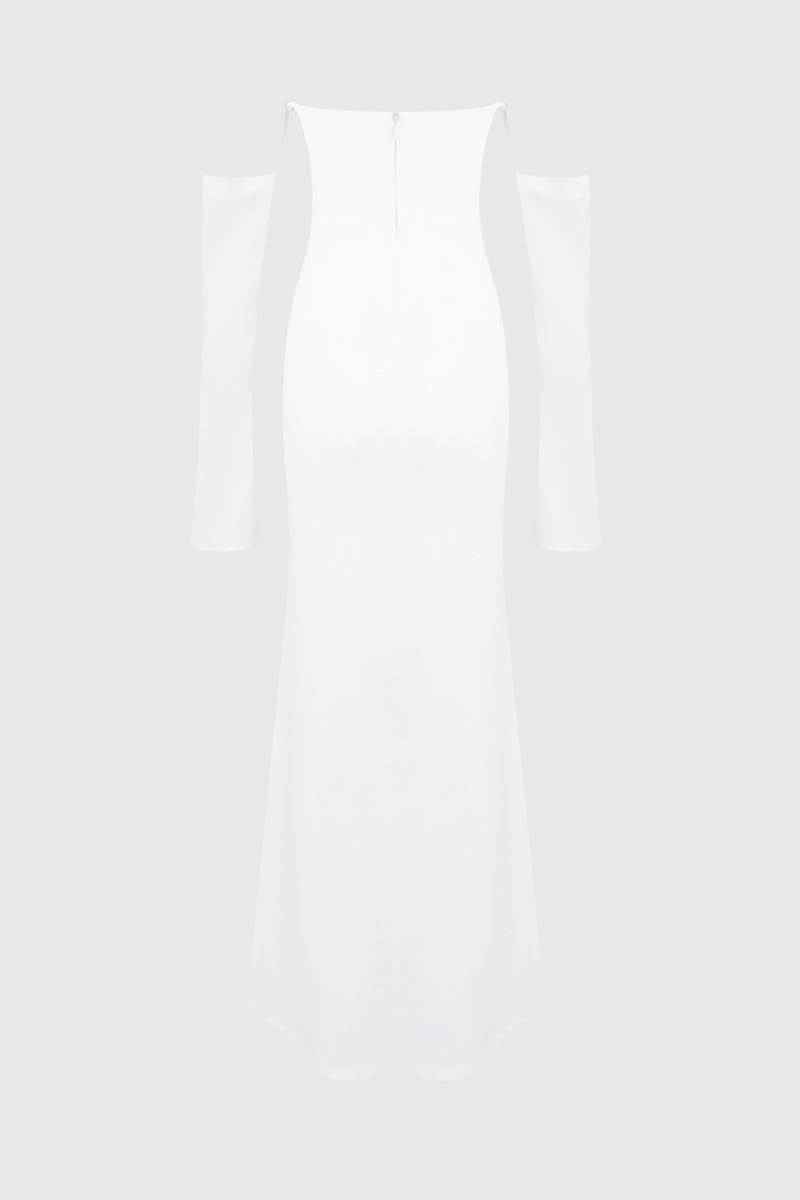 Heega Off Shoulder Corset Maxi Dress - White
