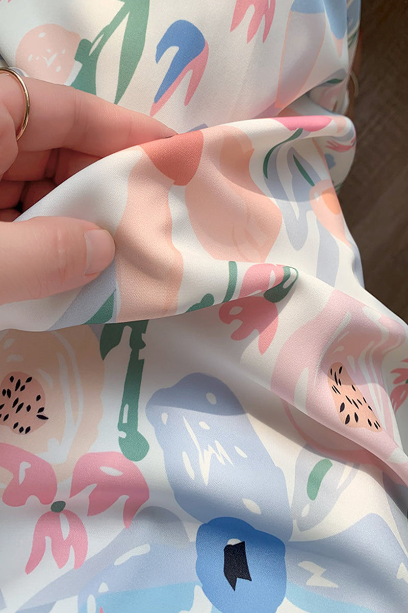 High Waist Fresh Print Midi Skirt