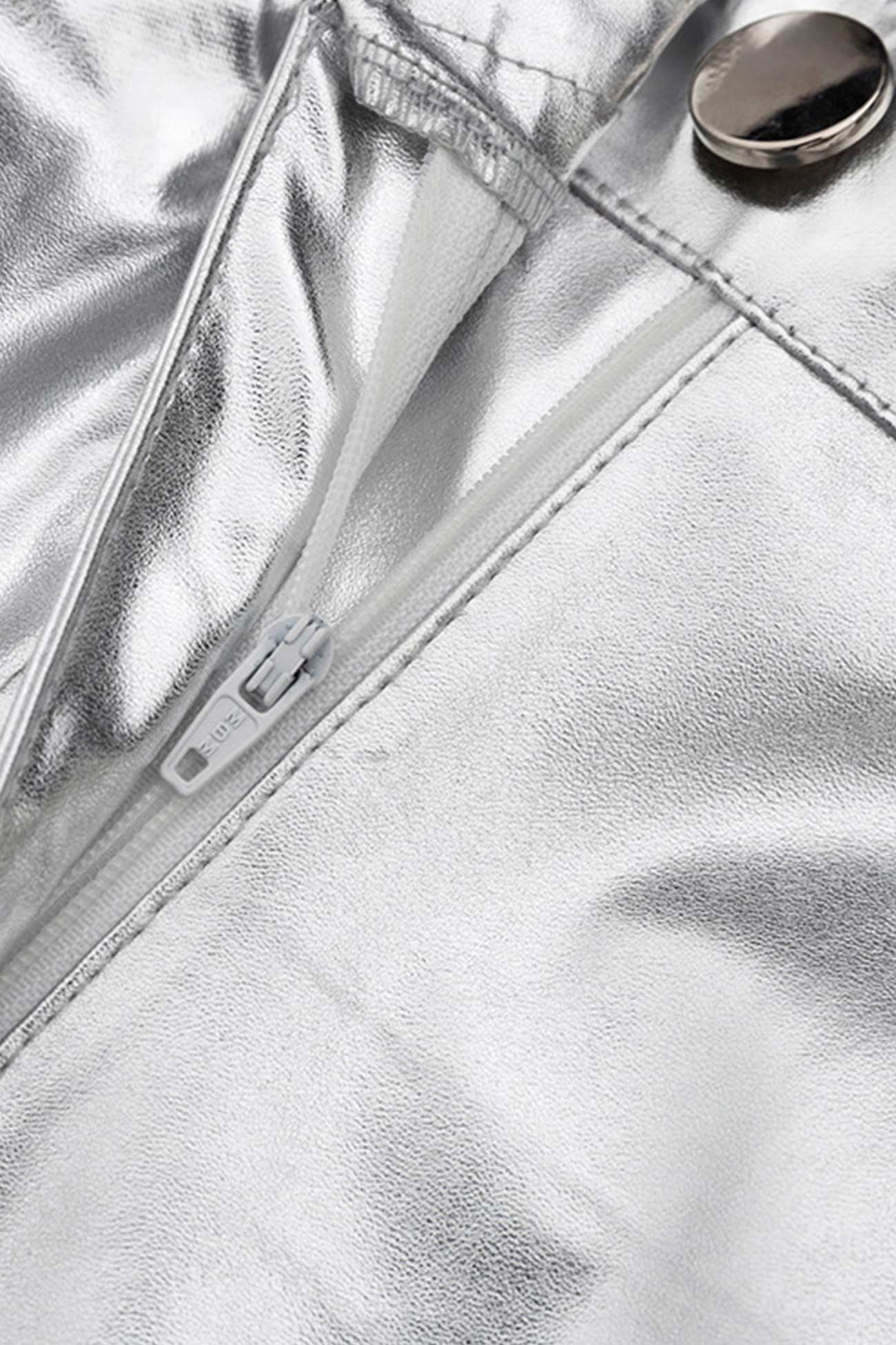 High Waist Reflective Pu Leather Pants