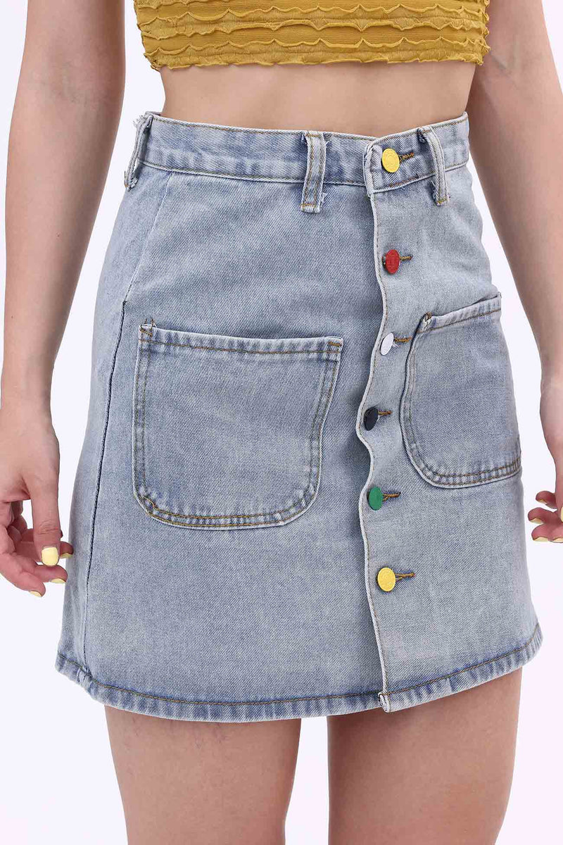 High Waist A-line Mini Skirt