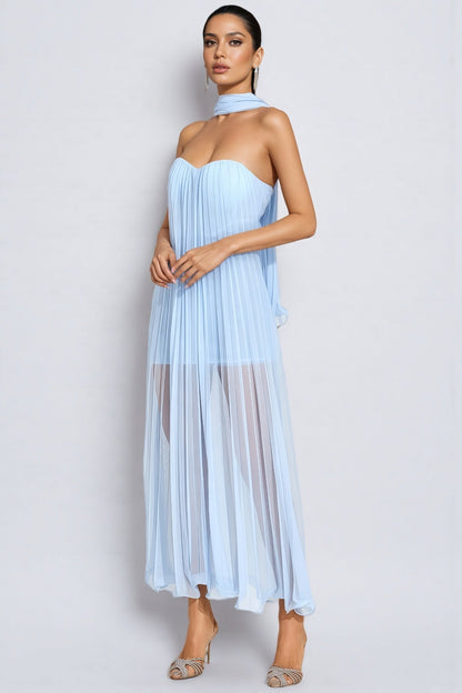 Nick Blue Mesh Midi Dress