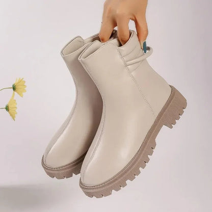 New Fashionable Round Toe Modern Versatile Ankle Boot