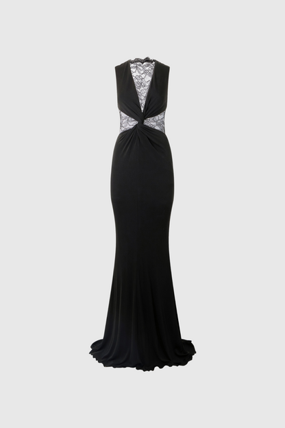 Davaa Sleeveless Twist Lace Maxi Dress