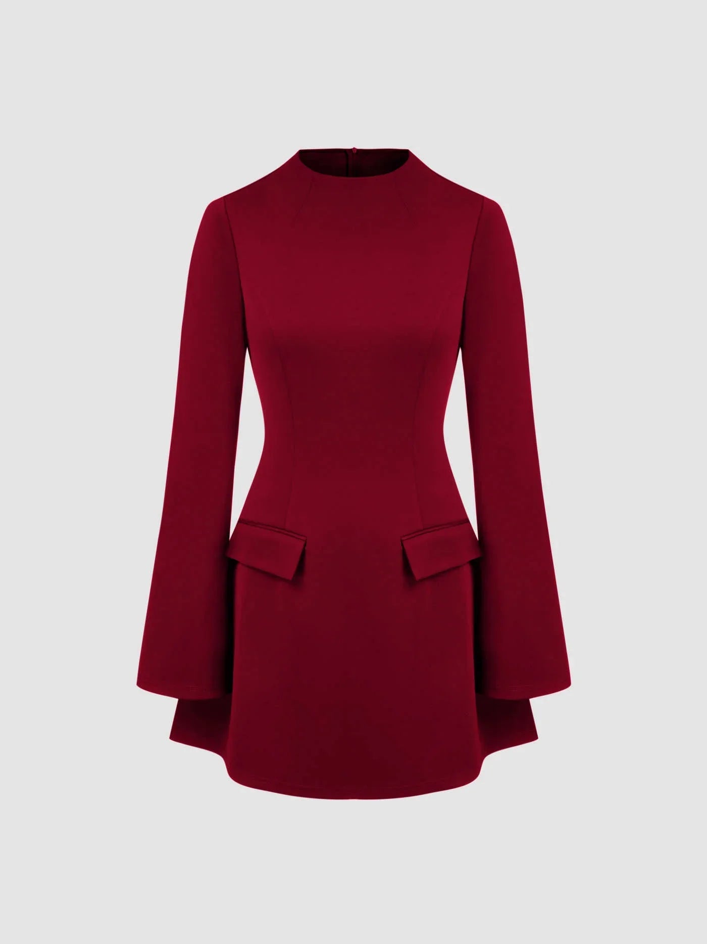 High Neck Long Sleeve Mini Dress