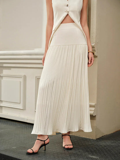 Style Mid-waist Pleated Skirt