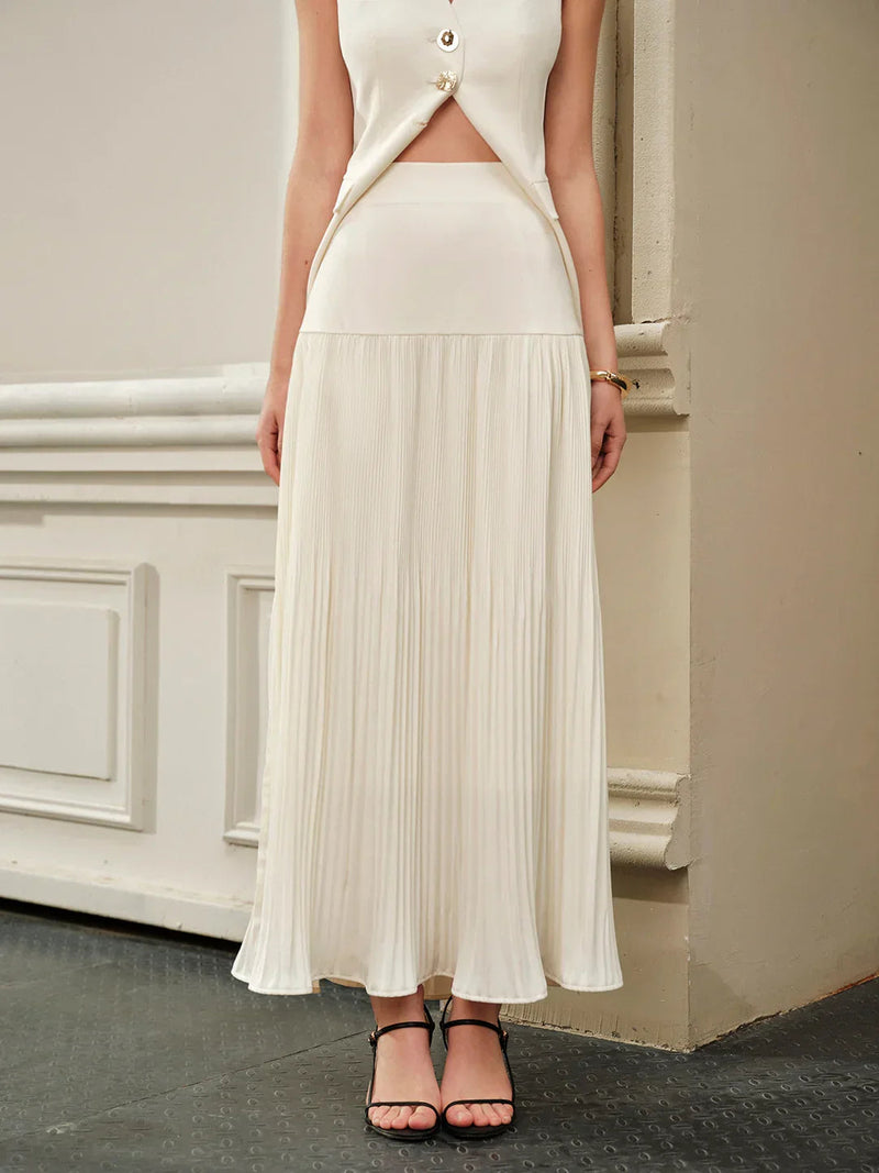Style Mid-waist Pleated Skirt