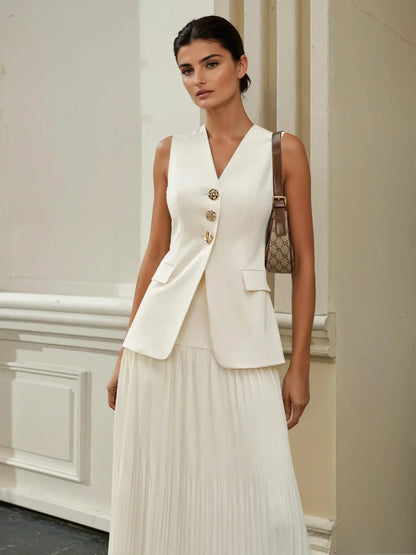 Style Mid-waist Pleated Skirt
