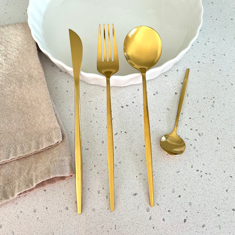 Minimalist Golden Flatware Set