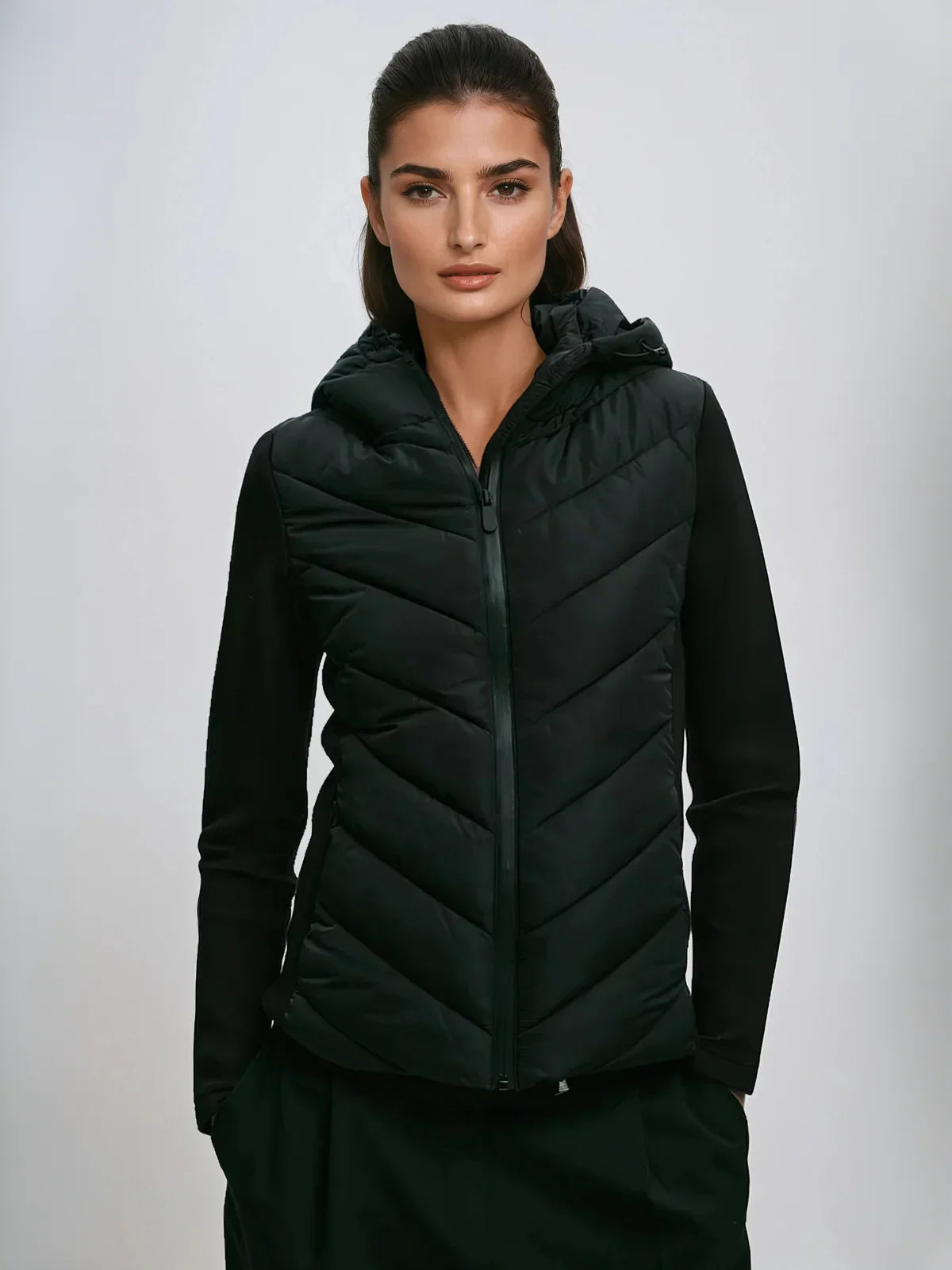 Cotton Padded Coat With Stand Up Collar for Wear