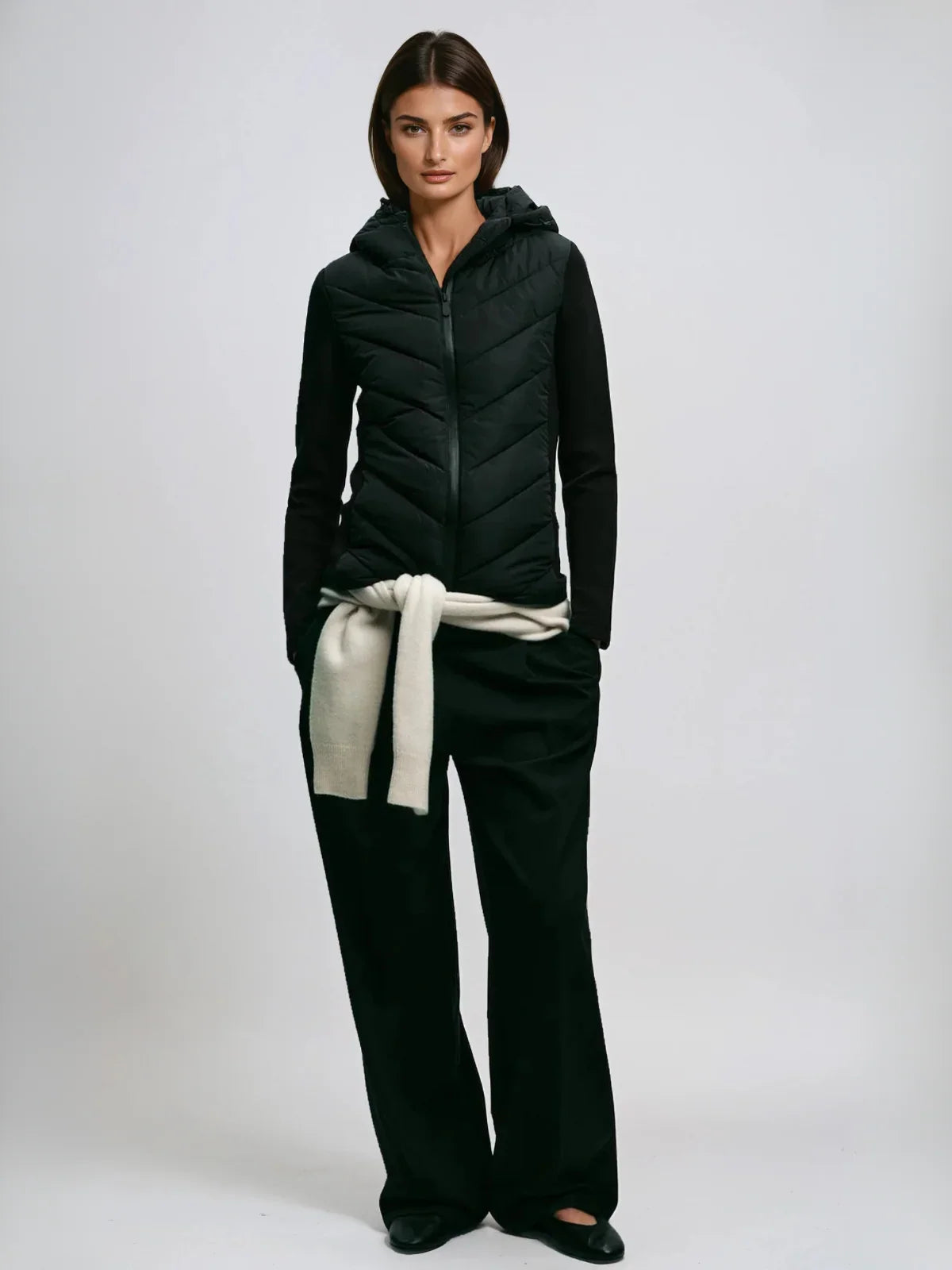 Cotton Padded Coat With Stand Up Collar for Wear
