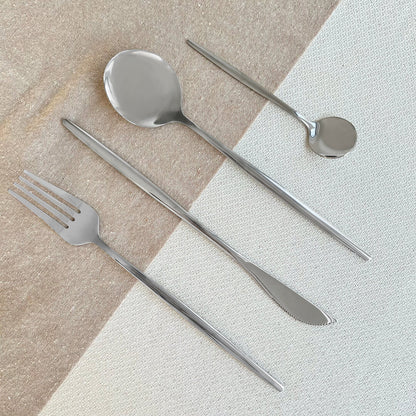 Modern Silver Flatware Set