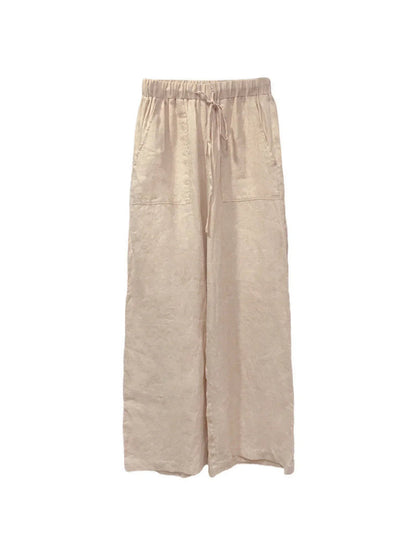 Linen High Waist Straight-leg Pants