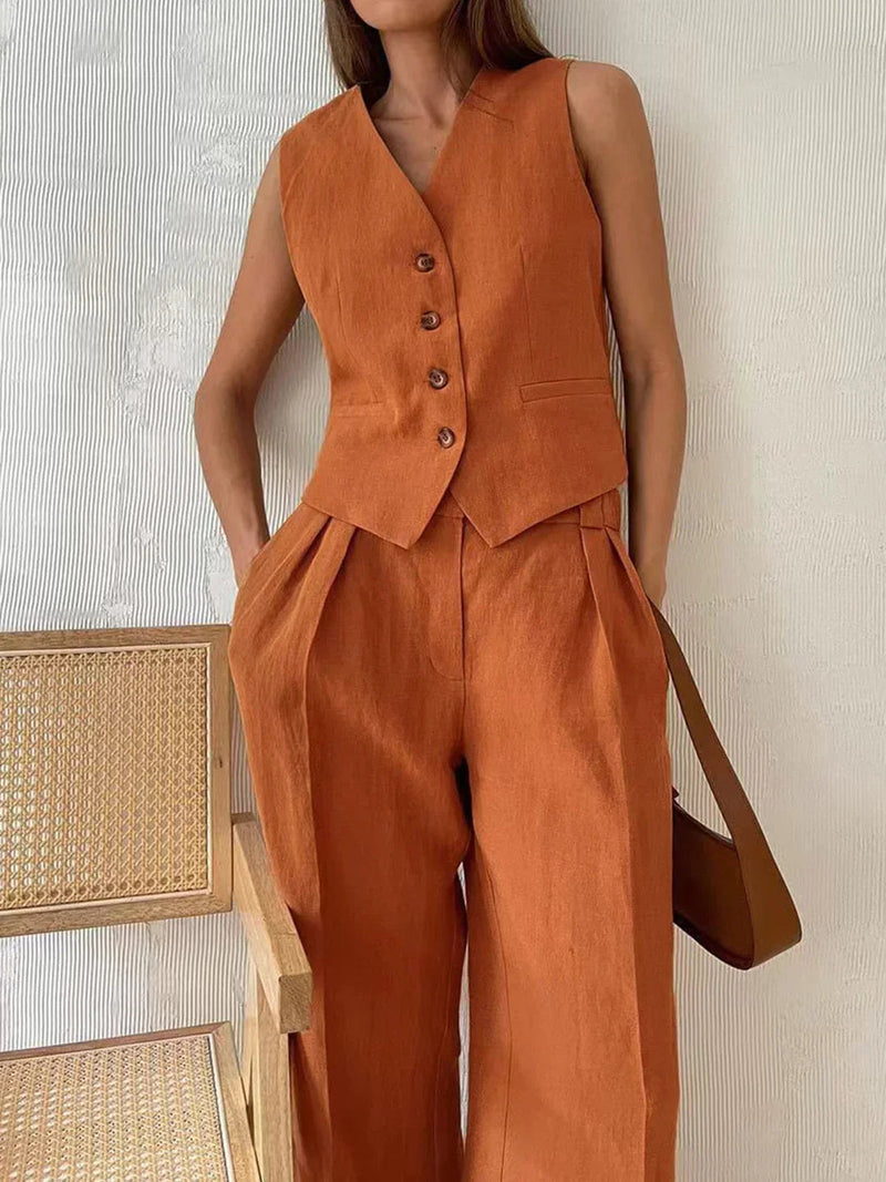 Always Cotton & Linen Pants Matching Set