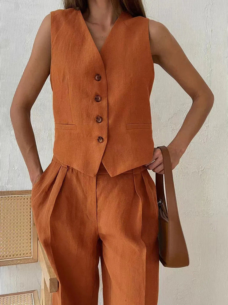Always Cotton & Linen Pants Matching Set